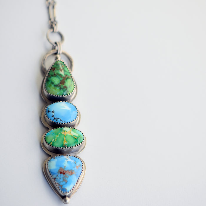 Large Stone Collector Necklace with Sonoran Gold & Golden Hills Turquoise