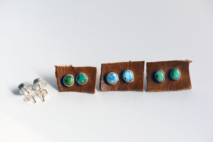 MADE TO ORDER: Sterling Silver & Turquoise Everyday Studs